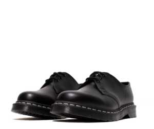 Оригінальні туфлі Dr. Martens 1461 WS - Black Smooth з білою строчкою в наявності та під замовлення із США